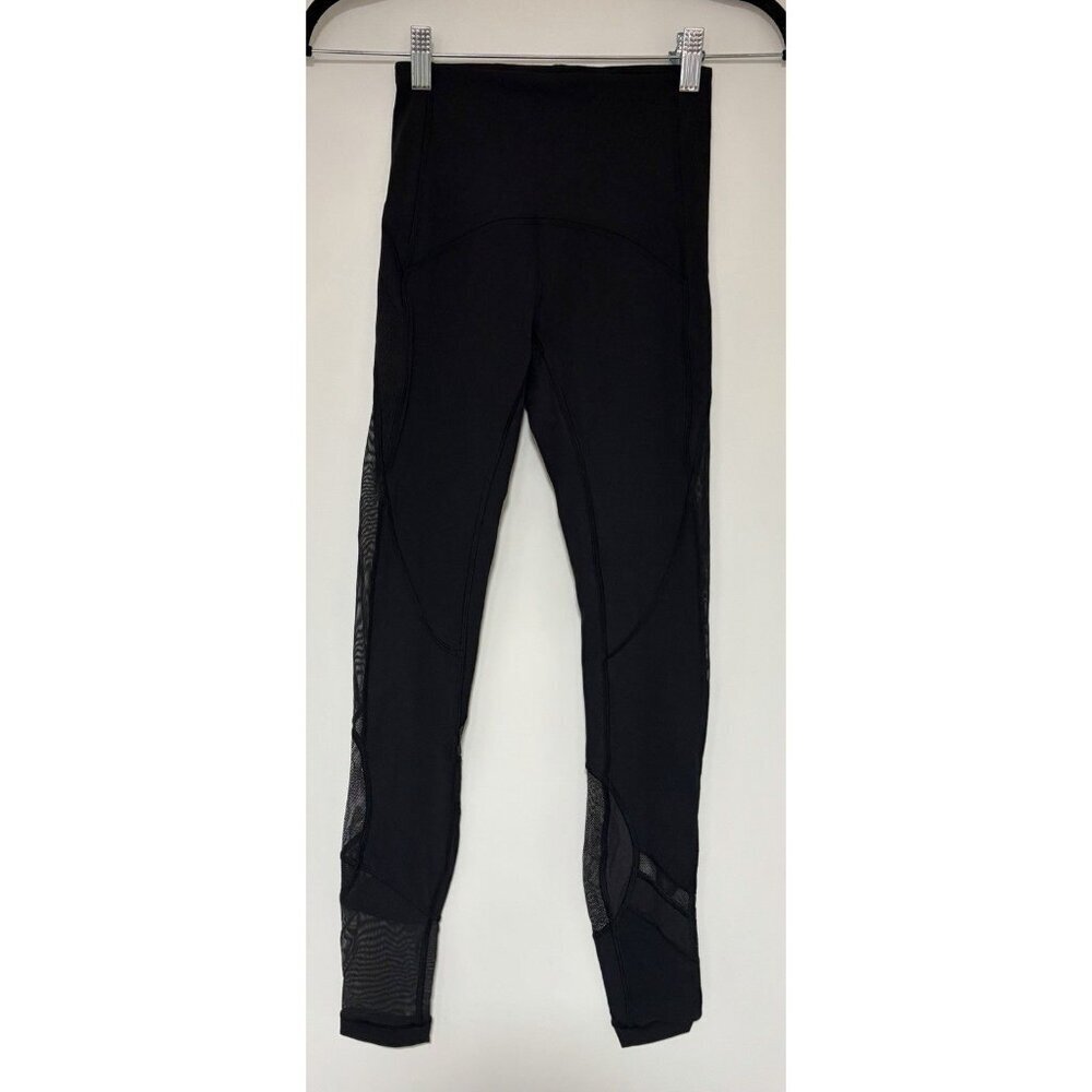 Lululemon Clear The Court Women’s Black High Rise Mesh Vented Leggings Size 2